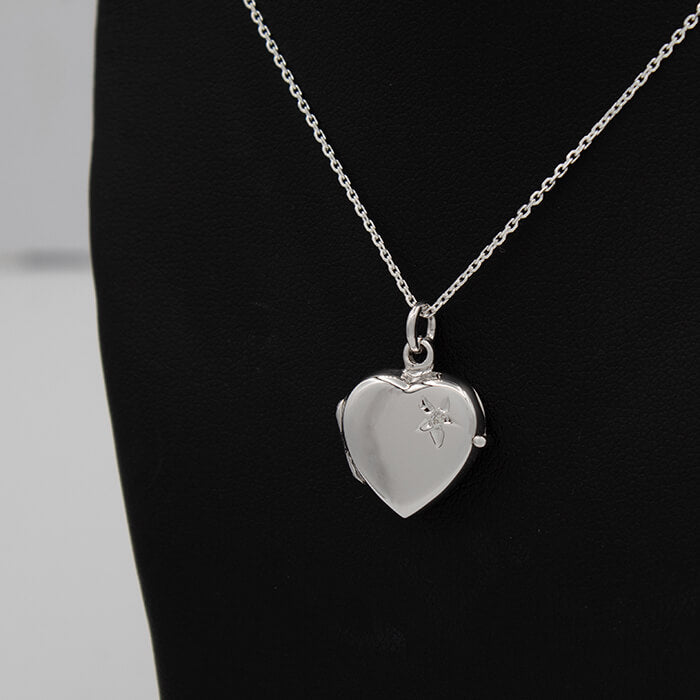 Heart locket with White Diamond | Bethany