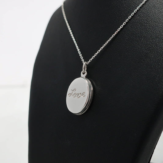 Silver Oval  Locket | Love